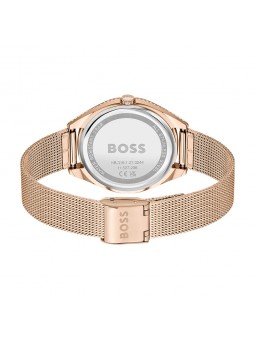Montre Femme Hugo Boss Business  - Boîtier acier doré rose - Bracelet acier doré rose - Ref 1502639