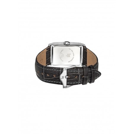 Montre Homme Lip Churchill T18 Cadran Acier Bracelet Cuir Noir