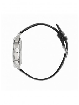 Lip Himalaya 40 Cadran acier Squelette - Bracelet cuir noir