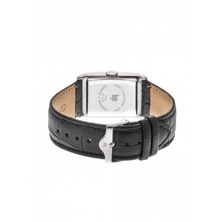 Montre Homme Lip Churchill T24 cadran acier blanc - Bracelet cuir noir