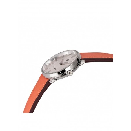 Montre Femme Lip Dauphine 29 mm cadran argenté - Bracelet cuir oRange