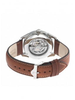Montre Homme Lip Himalaya 40 mm cadran Squelette blanc - Bracelet cuir marron