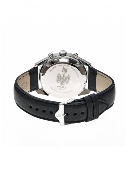 Lip Himalaya 40mm Chronographe au cadran noir et bracelet cuir noir