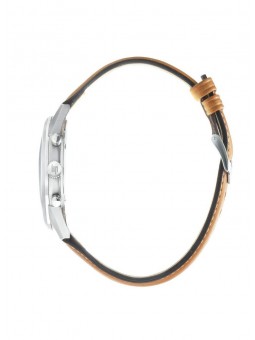 Lip Himalaya 40 mm Chronographe au cadran bleu et bracelet cuir marron clair
