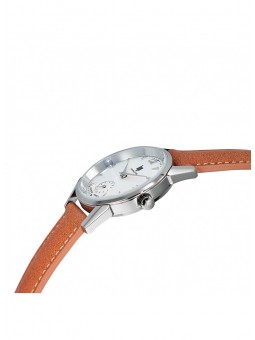 Lip Himalaya 29 mm au cadran blanc et bracelet cuir beige