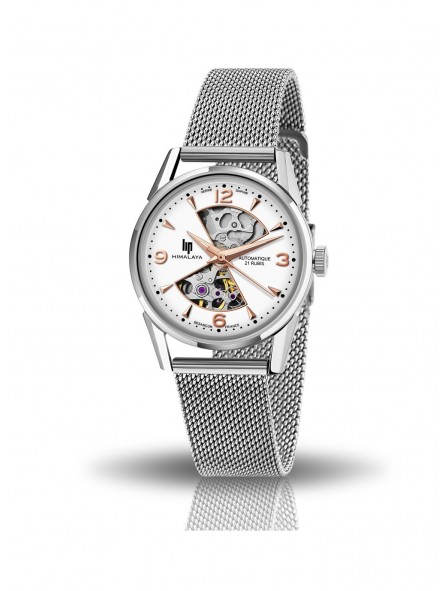 Montre Femme Lip Himalaya Sablier 33 mm cadran blanc et maille milanaise - 671682 Montre Femme Lip Himalaya Sablier 33 mm cadran blanc et maille milanaise - 671682