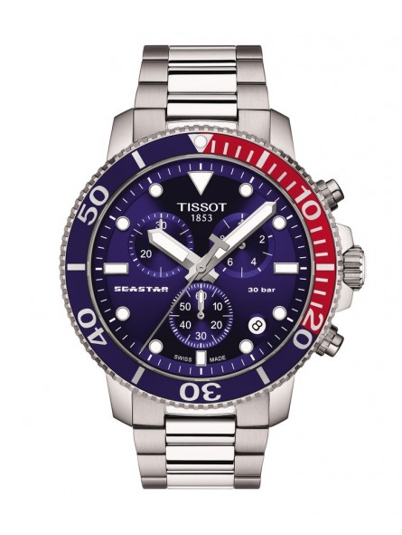 Montre Homme Tissot Seastar 1000 Quartz chronograph T1204171104103 style Sport