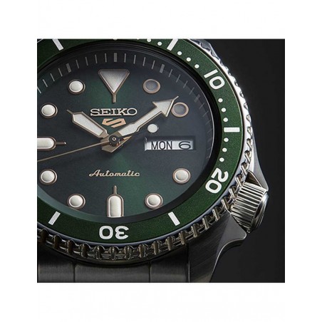 Montre Homme SEIKO 5 Sports Automatique Vert Acier - SRPD63K1