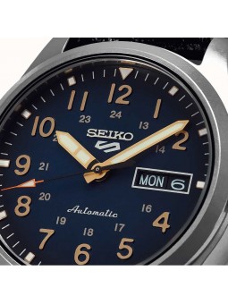 Montre Homme Seiko Sport 5 Auto Noir Acier Bleu - SRPG39K1