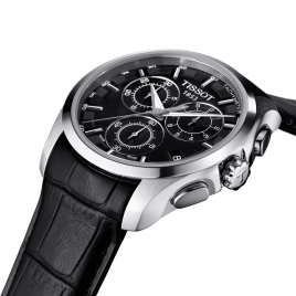 Montre Homme Tissot Couturier noir bracelet cuir - Réf. T0356171605100