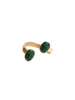 Bijoux Emma et Chloé - Bague Falli - Doré - Malachite