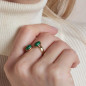 Bijoux Emma et Chloé - Bague Falli - Doré - Malachite