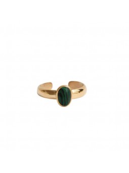 Bijoux Emma et Chloé - Bague Falva - Doré - Malachite