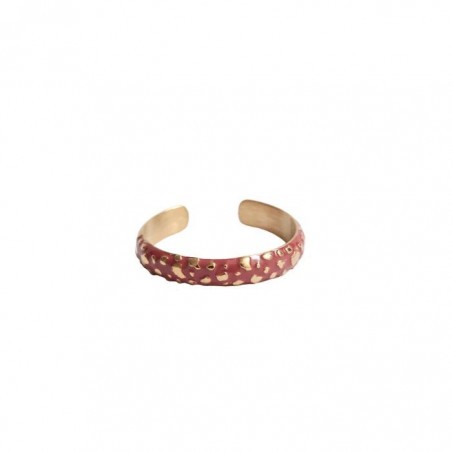 Bijoux Emma et Chloé - Bague fine Nouria - Doré - Email Terracotta
