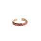 Bijoux Emma et Chloé - Bague fine Nouria - Doré - Email Terracotta