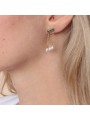 Bijoux Emma et Chloé - Boucles d'oreilles pendantes Nolia - Doré - Email Vert