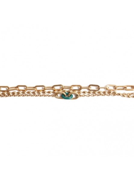 Bijoux Emma et Chloé - Bracelet Caria - Doré - Email Vert
