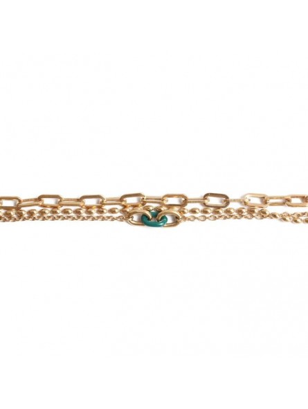 Bijoux Emma et Chloé - Bracelet Caria - Doré - Email Vert Bijoux Emma et Chloé - Bracelet Caria - Doré - Email Vert
