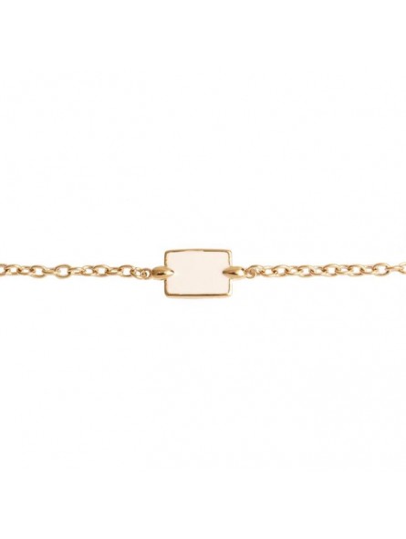 Bijoux Emma et Chloé - Bracelet chaîne Altaia - Doré - Email Blanc