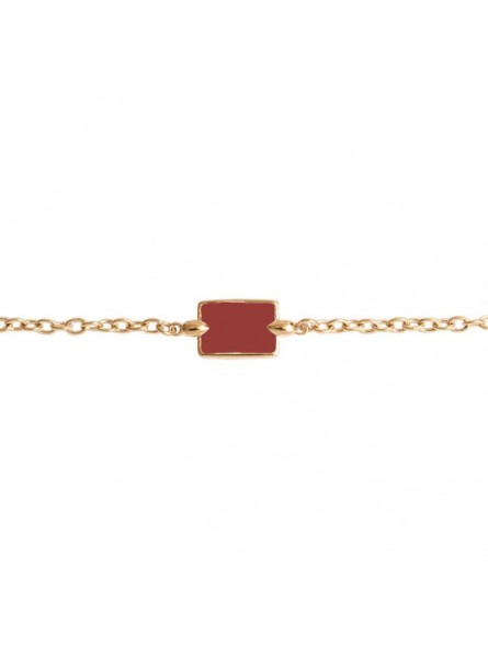 Bijoux Emma et Chloé - Bracelet chaîne Altaia - Doré - Email Terracotta Bijoux Emma et Chloé - Bracelet chaîne Altaia - Doré - Email Terracotta