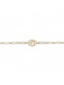 Bijoux Emma et Chloé - Bracelet chaîne Vega - Doré - Email Blanc