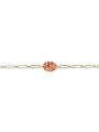 Bijoux Emma et Chloé - Bracelet chaîne Vega - Doré - Email Terracotta