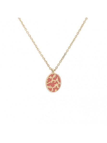 Bijoux Emma et Chloé - Collier chaîne Avia - Doré - Email Terracotta Bijoux Emma et Chloé - Collier chaîne Avia - Doré - Email Terracotta