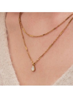 Bijoux Emma et Chloé - Collier - Hedelia - Doré - Nacre