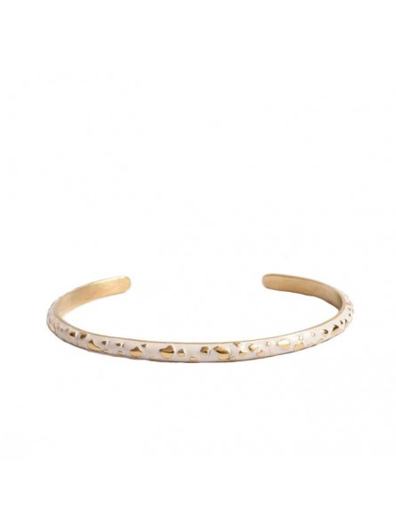 Bijoux Emma et Chloé - Bracelet jonc Amelia - Doré - Email Blanc Bijoux Emma et Chloé - Bracelet jonc Amelia - Doré - Email Blanc