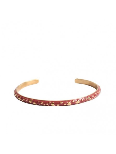 Bijoux Emma et Chloé - Bracelet jonc Amelia - Doré - Email Terracotta Bijoux Emma et Chloé - Bracelet jonc Amelia - Doré - Email Terracotta