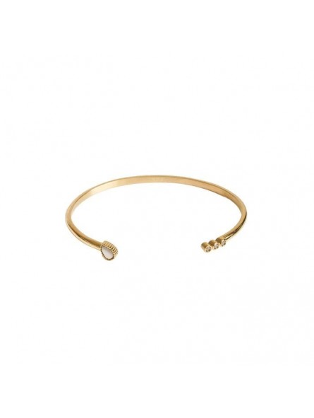 Bijoux Emma et Chloé - Bracelet jonc Sita - Doré - Pierre De Lune Bijoux Emma et Chloé - Bracelet jonc Sita - Doré - Pierre De Lune