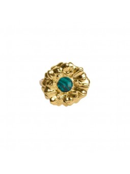 Bijoux Emma et Chloé - Bague - Ononis - Doré - Malachite