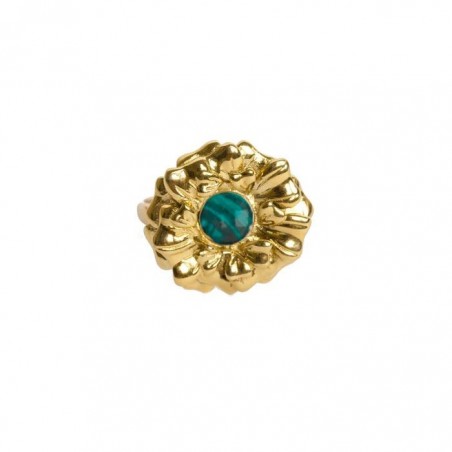 Bijoux Emma et Chloé - Bague - Ononis - Doré - Malachite