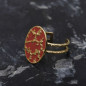 Bijoux Emma et Chloé - Bague large - Ourea - Doré - Email Terracota