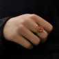 Bijoux Emma et Chloé - Bague large - Ourea - Doré - Email Terracota