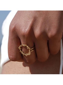 Bijoux Emma et Chloé - Bague large - Thalia - Doré