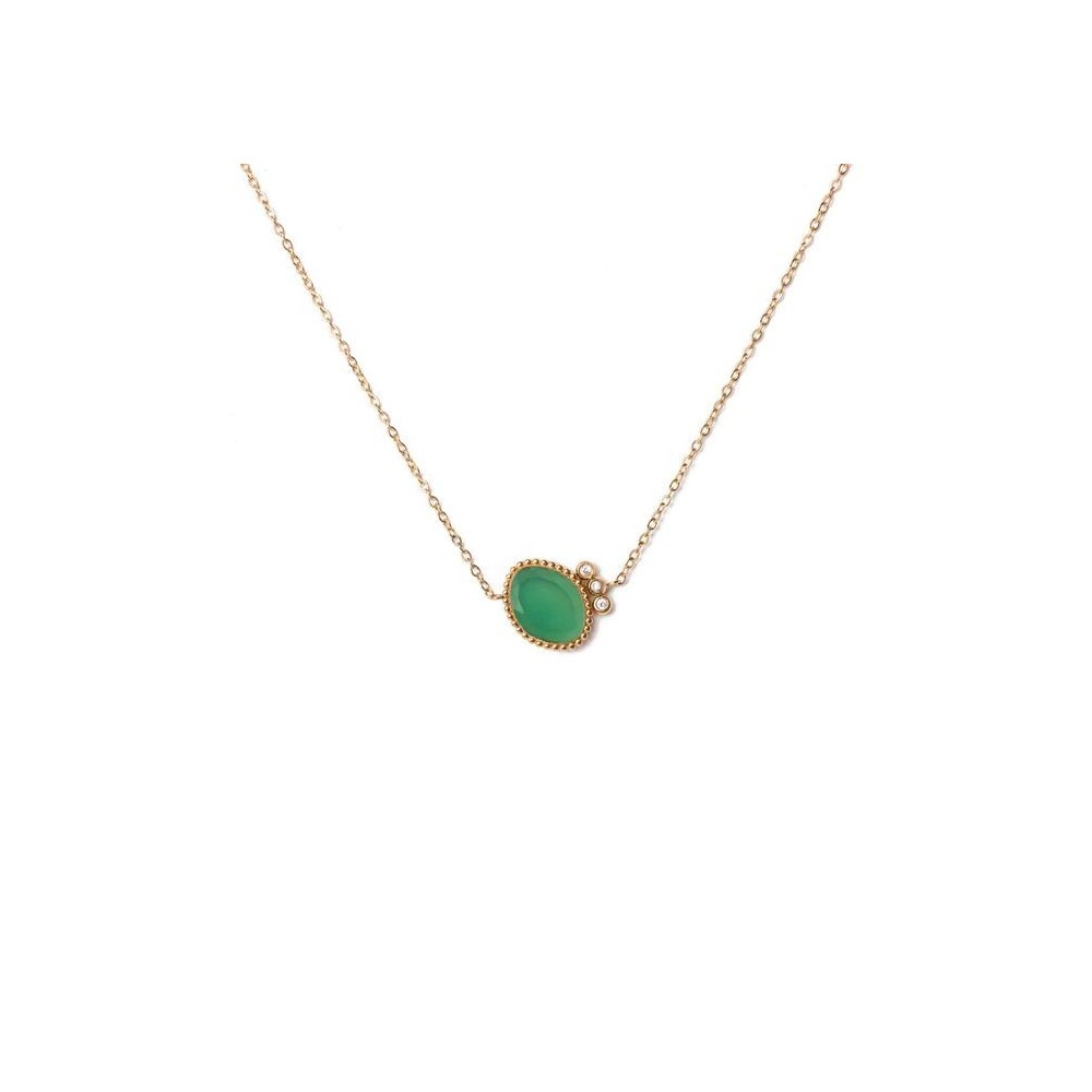 Bijoux Emma et Chloé - Collier - Trivia - Onyx vert