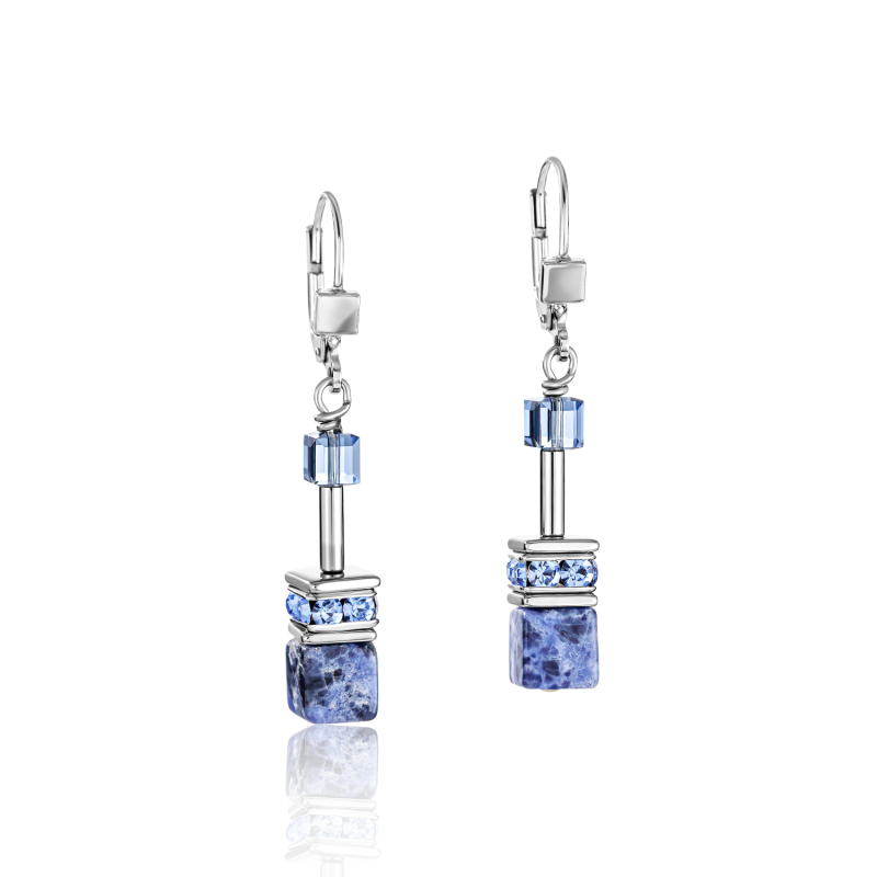 Coeur de Lion - Boucles d'oreille GeoCUBE sodalite - hématite bleu - 4017200700