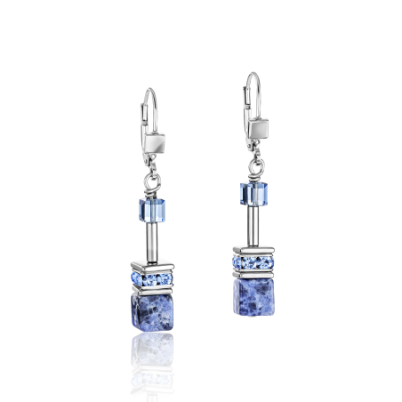 Coeur de Lion - Boucles d'oreille GeoCUBE sodalite - hématite bleu - 4017200700