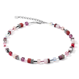 Coeur de Lion - Collier GeoCUBE Cristaux - pierres précieuses rouge-mauve - 4905100308