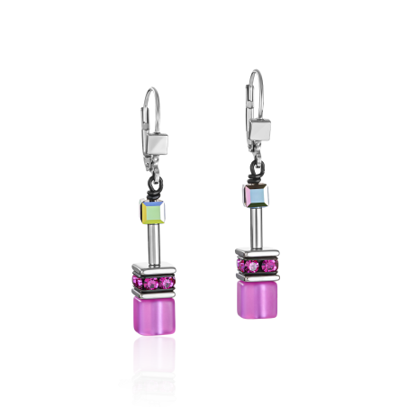 Coeur de Lion - Boucles d'oreille GeoCUBE rose vif - 2838201520