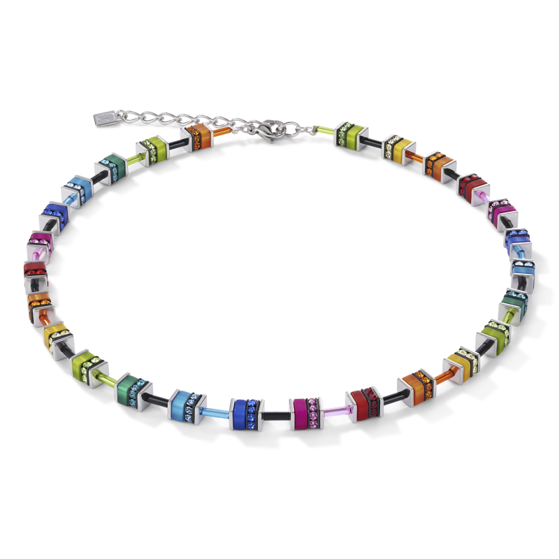 Coeur de Lion - Collier GeoCUBE classique polaris - strass multicolore - 4409101500