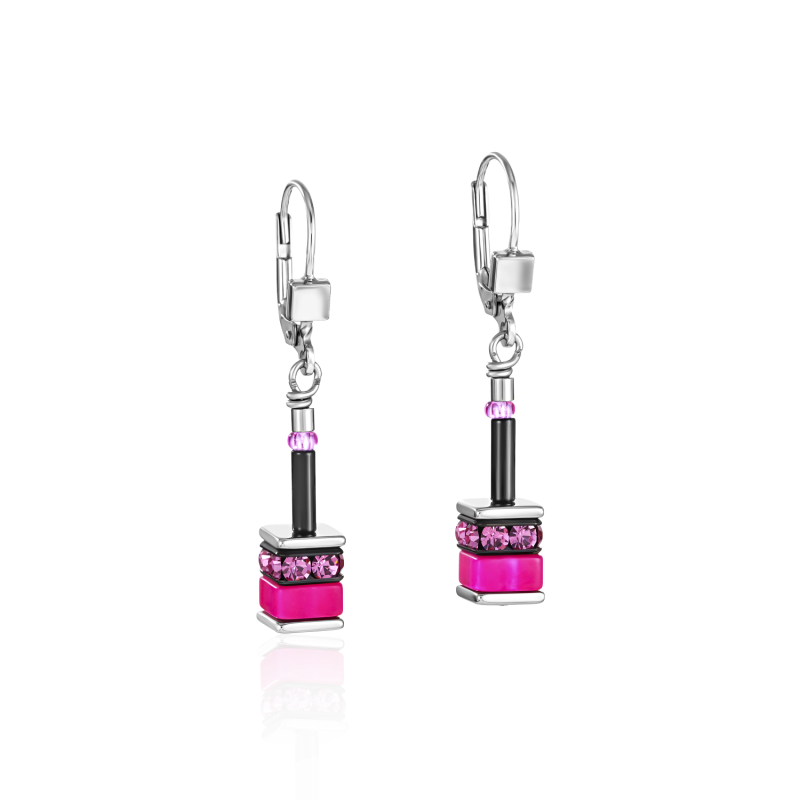 Coeur de Lion - Boucles d'oreille GeoCUBE classique polaris - strass multicolore - 4409201500