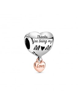 Pandora Bijou argent - Charm Pendant Coeur Love You Mom