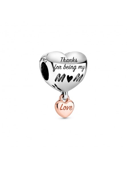 Pandora Bijou argent - Charm Pendant Coeur Love You Mom