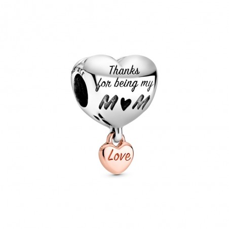 Pandora Bijou argent - Charm Pendant Coeur Love You Mom