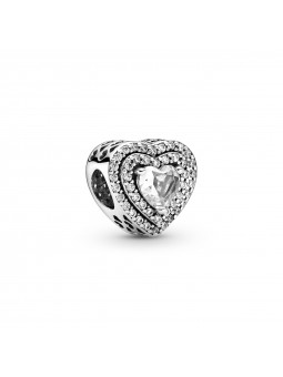 Pandora Bijou argent - Charm Coeurs Nivelés Scintillants