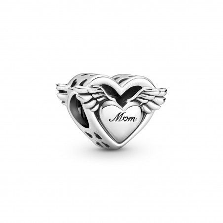 Pandora Bijou argent 925 - Charm Ailes d'Ange et Mum (Maman) - 799367C00