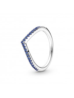 Pandora Bijou argent 925 - Bague Voeu Timeless Bleue - T52 - 196316C02