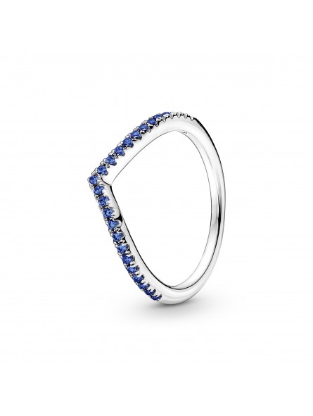 Pandora Bijou argent 925 - Bague Voeu Timeless Bleue - T52 - 196316C02